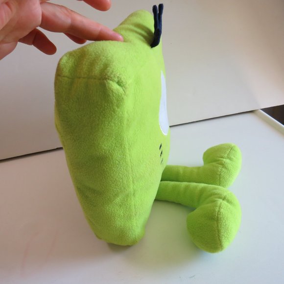 Lime Green Square Monster w BIG EYES 14" Stuffed Animal Toy EMBOIRDERED EYES - Picture 3 of 4